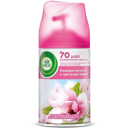 Сменный баллон для освежителя воздуха Airwick Freshmatic "Розовая магнолия и цветущая вишня", 250мл 