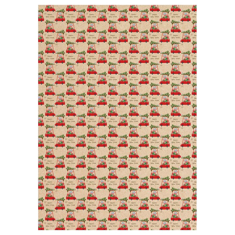 Упаковочная бумага глянц. 70*100см, MESHU "Marry Christmas", 80 г/м2, ассорти, 4 дизайна