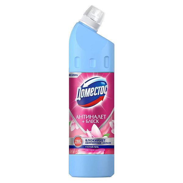 Чистящее средство универсальное Domestos "Антиналет+блеск. Цветущая магнолия", гель, без хлора, 750мл 
