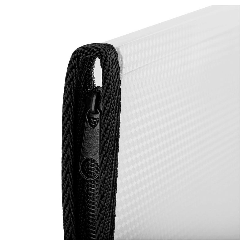 Папка на молнии СТАММ "Кристалл" А4, 500мкм, пластик, молния вокруг, бесцветная 