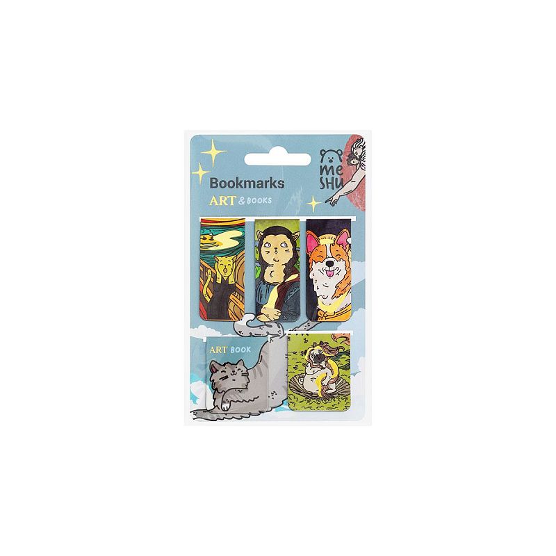 Закладки магнитные для книг, 5шт., MESHU "Book art", матовая ламинация, фольга 