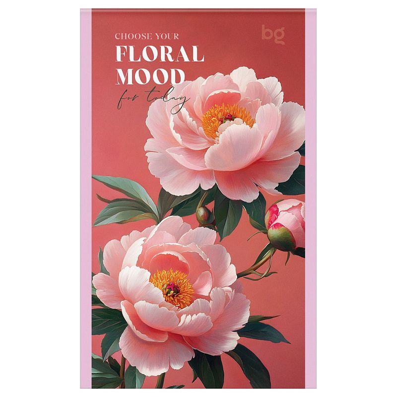Блокнот А6 32л., на скрепке BG "Floral mood", блестки