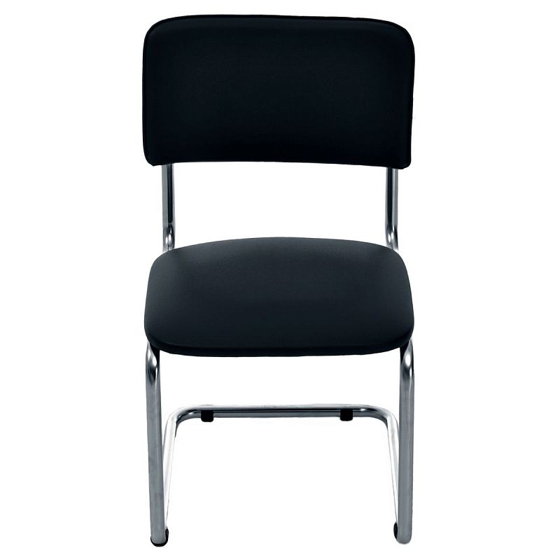 Стул Фабрикант "Cильвия", DO350, CH, каркас металл хром, кожзам черный BOX4