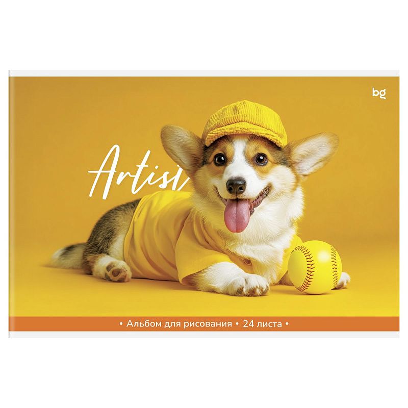 Альбом для рисования 24л., А4, на скрепке BG "Домашние питомцы", эконом