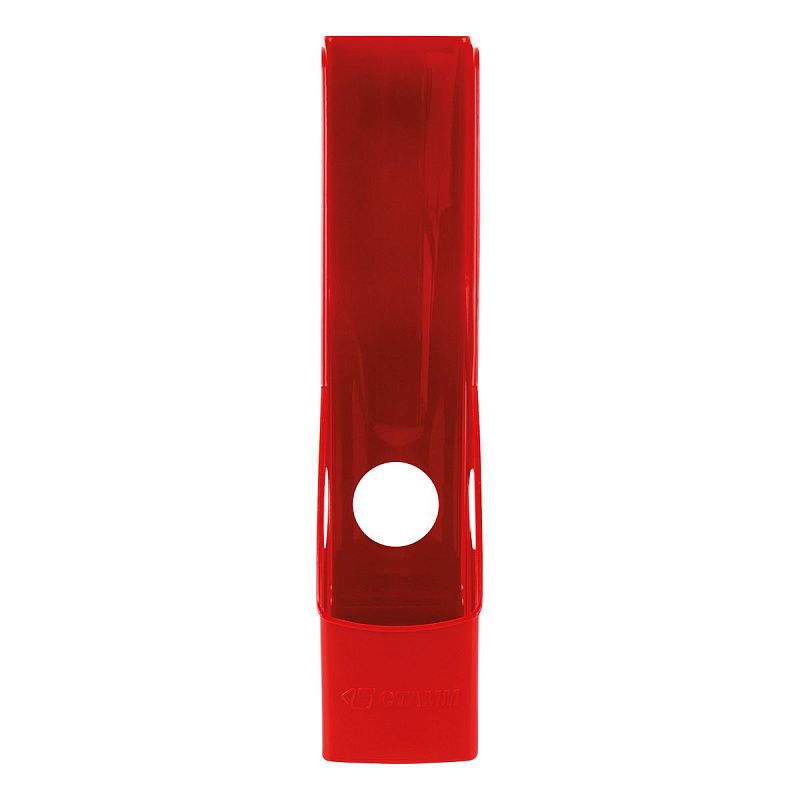 Лоток для бумаг вертикальный СТАММ "Лидер", красный, ширина 75мм