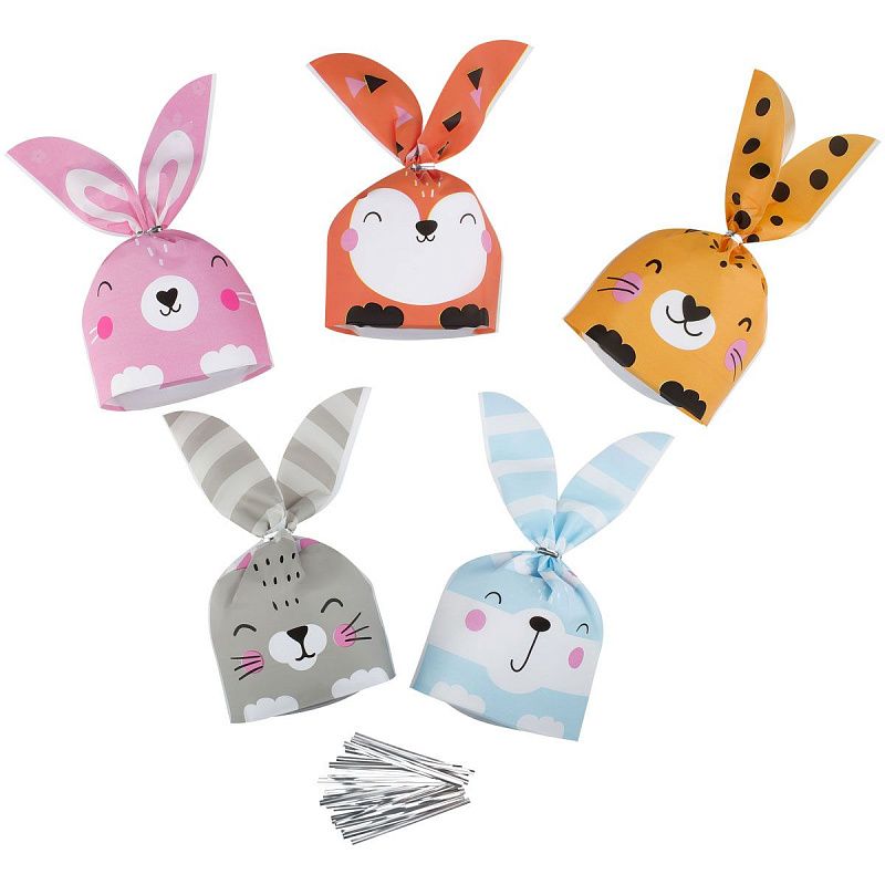 Набор подарочных пакетов 13.5*22 см, MESU "Funny friends", 30 шт