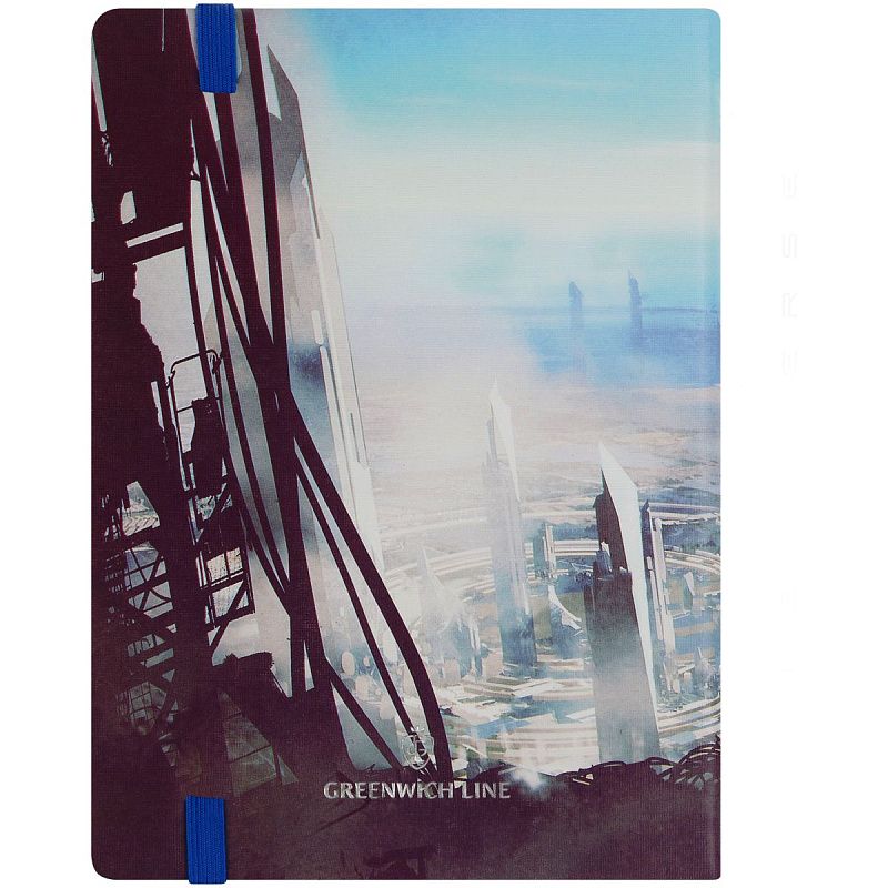 Записная книжка А6 80л. ЛАЙТ, кожзам, Greenwich Line "New city", с резинкой, тиснение фольгой, блок в клетку