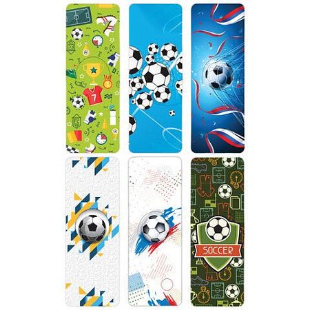 Закладки для книг МАГНИТНЫЕ c высечкой, "FOOTBALL", набор 6 шт., 35х25 мм, BRAUBERG, 113161 