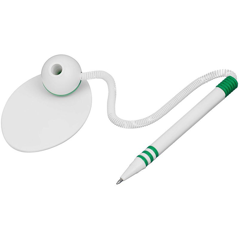 Ручка шариковая настольная OfficeSpace синяя, 0,7мм, белый корпус, белая подставка, европодвес 