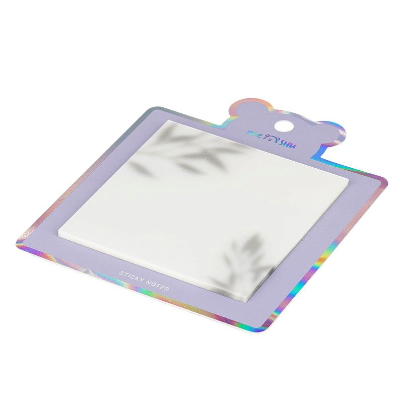 Самоклеящийся блок MESHU "Shadow", 76*76 мм, 50 л., прозрачный, европодвес