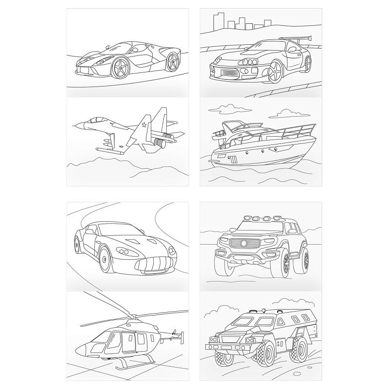 Суперраскраска А4 ТРИ СОВЫ "Транспорт", на склейке, 40стр.