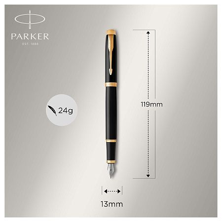 Ручка перьевая Parker "IM Black GT" синяя, 0,8мм, подарочная упаковка 