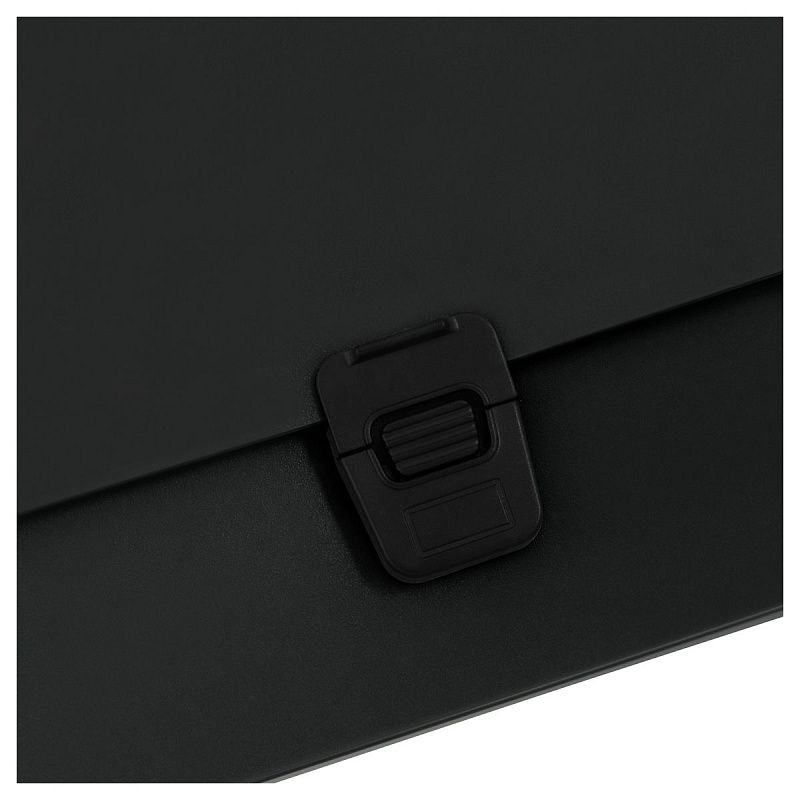 Папка-портфель 1 отделение СТАММ "Стандарт" А4, 1000мкм, на замке, пластик, черная 