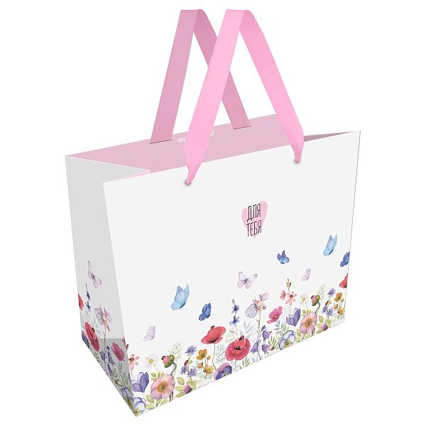 Пакет подарочный 32*26*12см MESHU "For you", матовая ламинация