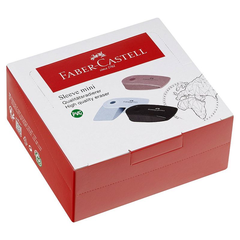 Ластик Faber-Castell "Sleeve Mini New", прямоугольный, 54*25*13мм, выдвижной, ассорти 