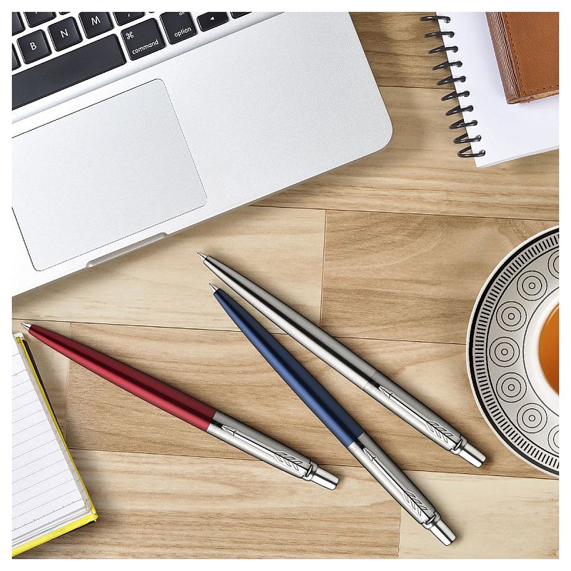 Ручка гелевая Parker "Jotter Stainless Steel CT" черная, 0,7мм, кнопочный механизм, подарочная упаковка 