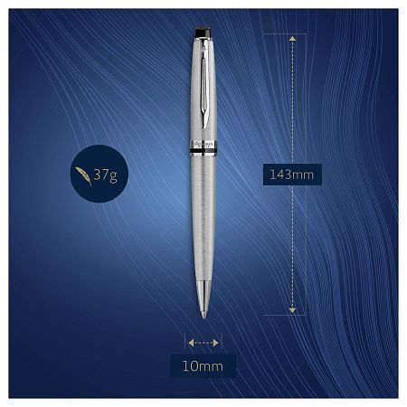 Ручка шариковая Waterman "Expert Stainless Steel СT" синяя, 1,0мм, подарочная упаковка 