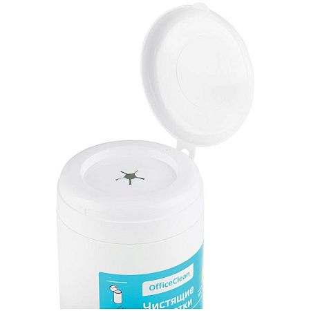 Салфетки чистящие влажные OfficeClean, для мониторов всех типов, в тубе, с ароматом абрикоса, 100шт.