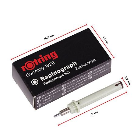 Пишущий элемент для рапидографа Rotring 0,8мм, картон. упаковка 