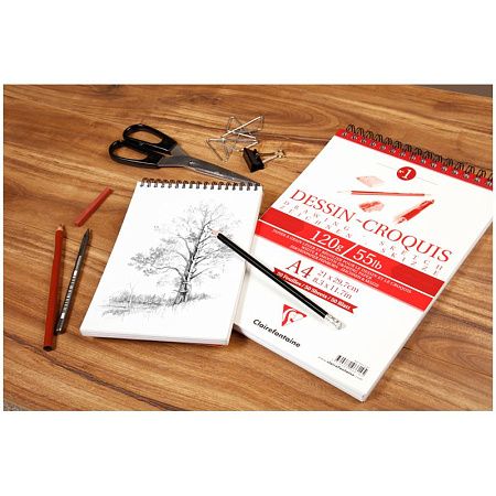 Скетчбук 50л., А5 Clairefontaine "Dessin croquis", на гребне, 120г/м2