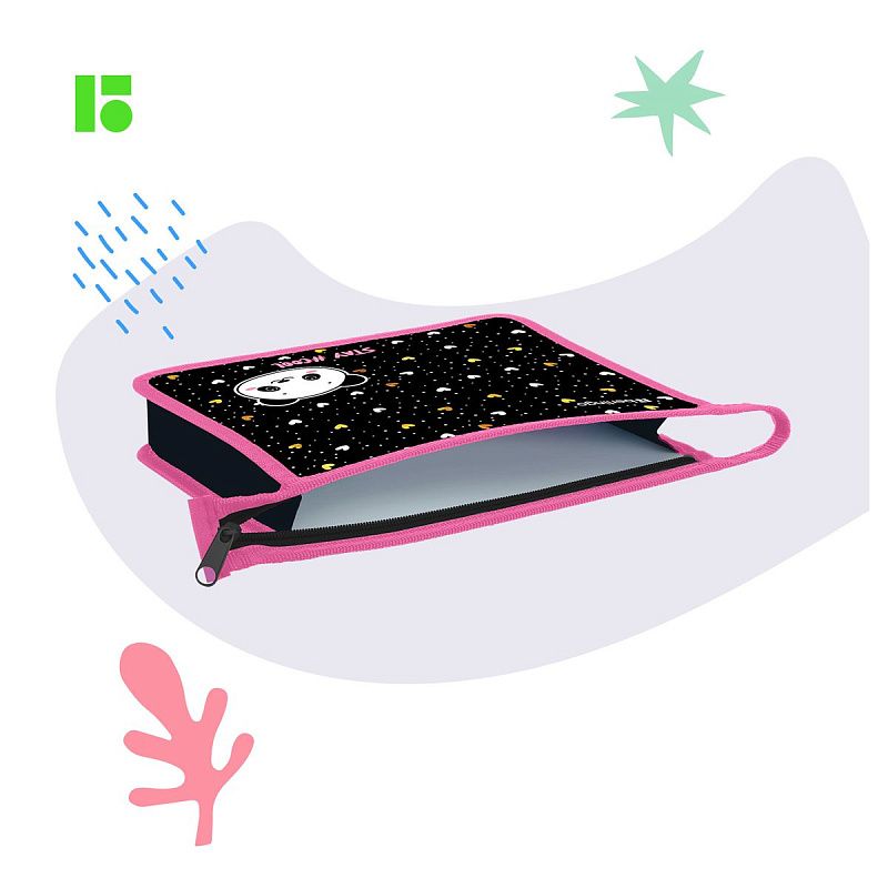 Папка для тетрадей 1 отделение, А5 Berlingo "Cool panda", 240*205*40мм, пластик, на молнии 