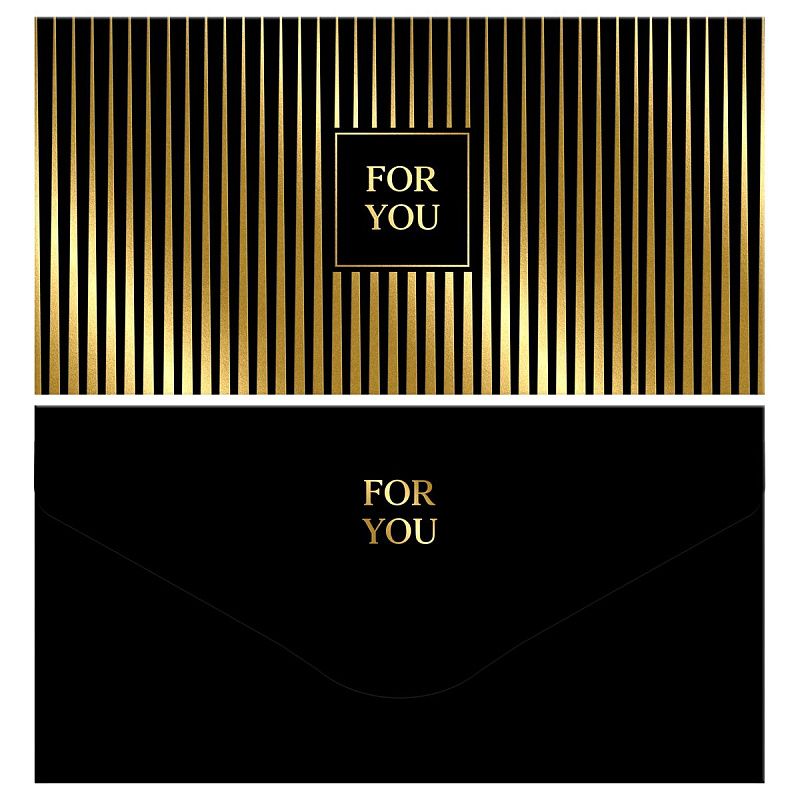 Конверт для денег MESHU "Black&White", 85*164мм, soft-touch, фольга, 2 дизайна