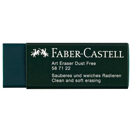 Ластик Faber-Castell "Dust-Free", прямоугольный, картонный футляр, 45*22*13мм, темно-зеленый 