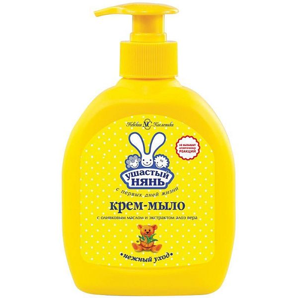 Мыло-крем жидкое Ушастый нянь детское "Оливковое масло и алоэ", с дозатором, 300мл (ПОД ЗАКАЗ) 