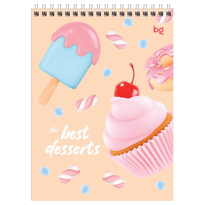 Блокнот А5 40л. на гребне BG "Best desserts"
