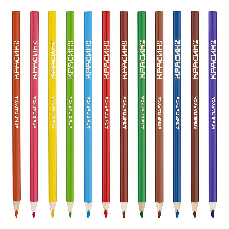 Карандаши цветные Красин "Алые Паруса", 36цв., трехгран., заточен., картон, европодвес