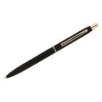 Ручка шариковая Luxor "Sterling" синяя, 0,7 мм, корпус черный/золото, кнопочный механизм, футляр