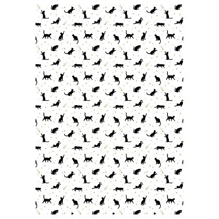 Упаковочная бумага глянц. 70*100см, MESHU "Grace cats", 80 г/м2, ассорти, 4 дизайна