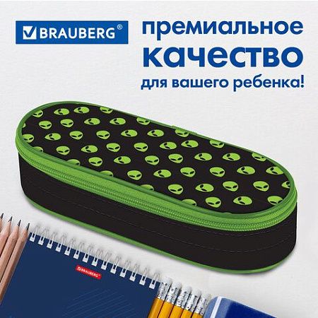 Пенал-футляр BRAUBERG, 1 отделение, органайзер, полиэстер, 22x9x5 см, "Alienation", 271586 