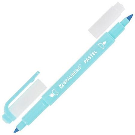 Набор текстовыделителей двусторонних 6 ПАСТЕЛЬНЫХ ЦВЕТОВ, BRAUBERG "TWIN PASTEL", линия 1-5 мм, 152518 