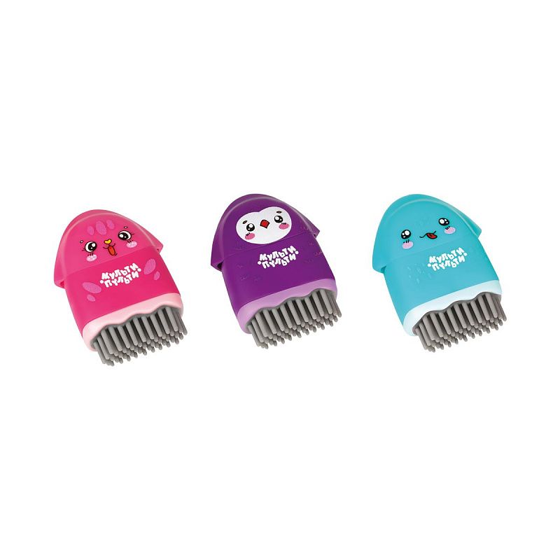 Точилка пластиковая с ластиком Мульти-Пульти "Милашки" 1 отверстие, контейнер, ассорти 