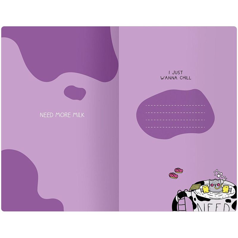 Планер недатированный, 32л., 135*210мм, на скобе MESHU "Milk pool", матовая ламинация, выб. лак