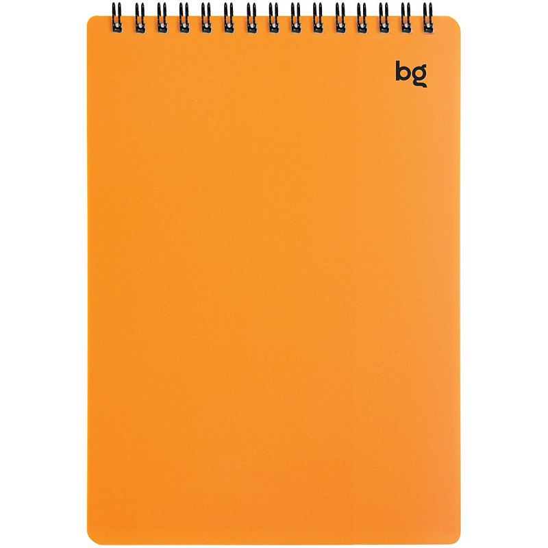 Блокнот А5 60л. на гребне BG "Neon", оранжевая пластиковая обложка, тиснение фольгой
