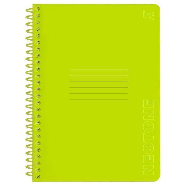 Тетрадь 48л., А5, клетка на пластиковом гребне, BG "Neon. Yellow", пластиковая обложка