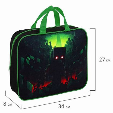 Папка на молнии с ручками BRAUBERG А4, 1 отделение, полиэстер, 80мм, Night warrior, 272183 