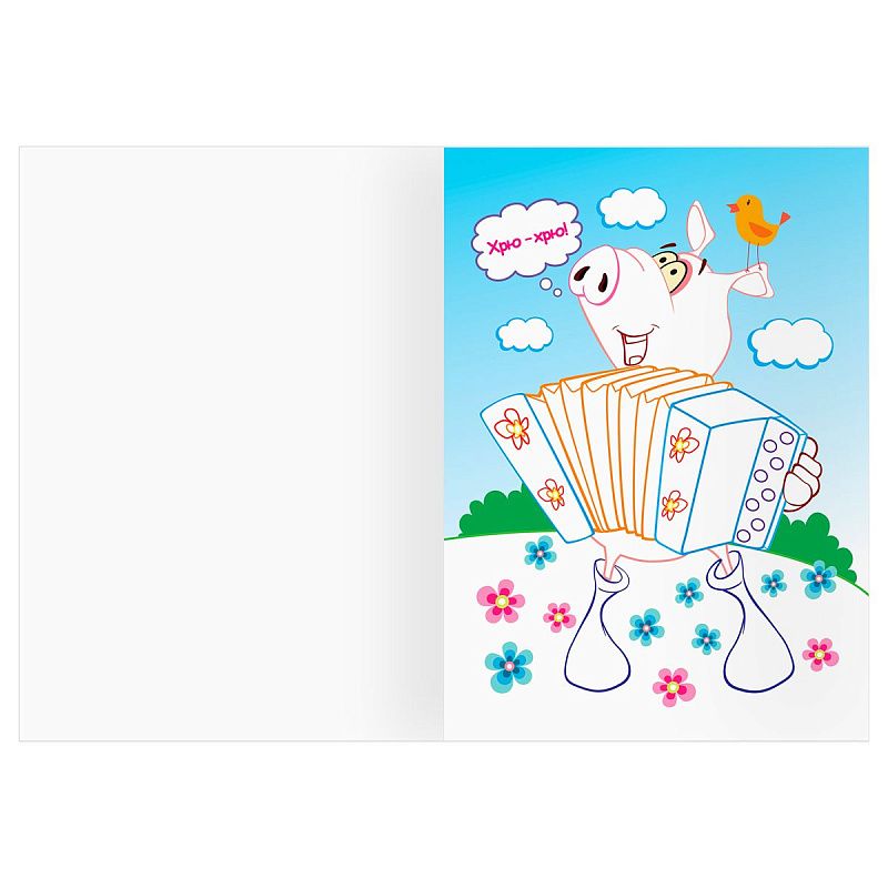 Раскраска А5 ТРИ СОВЫ "Весёлый оркестр", 8стр., цветной фон