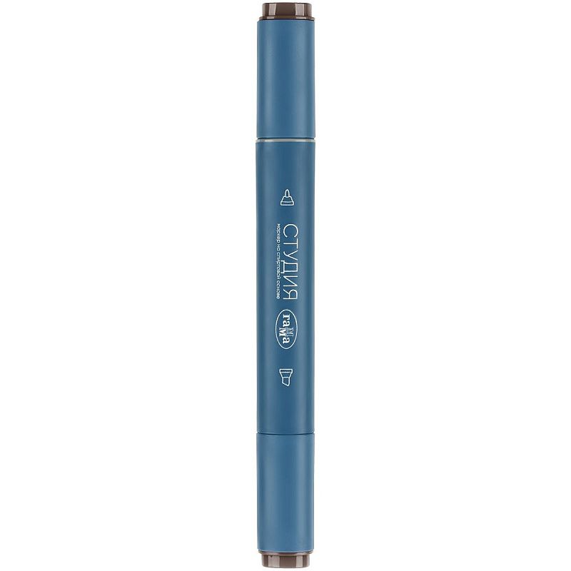 Маркер двусторонний для скетчинга Гамма "Студия", пепельный темный, корпус трехгранный, пулевид./клиновид. наконечники