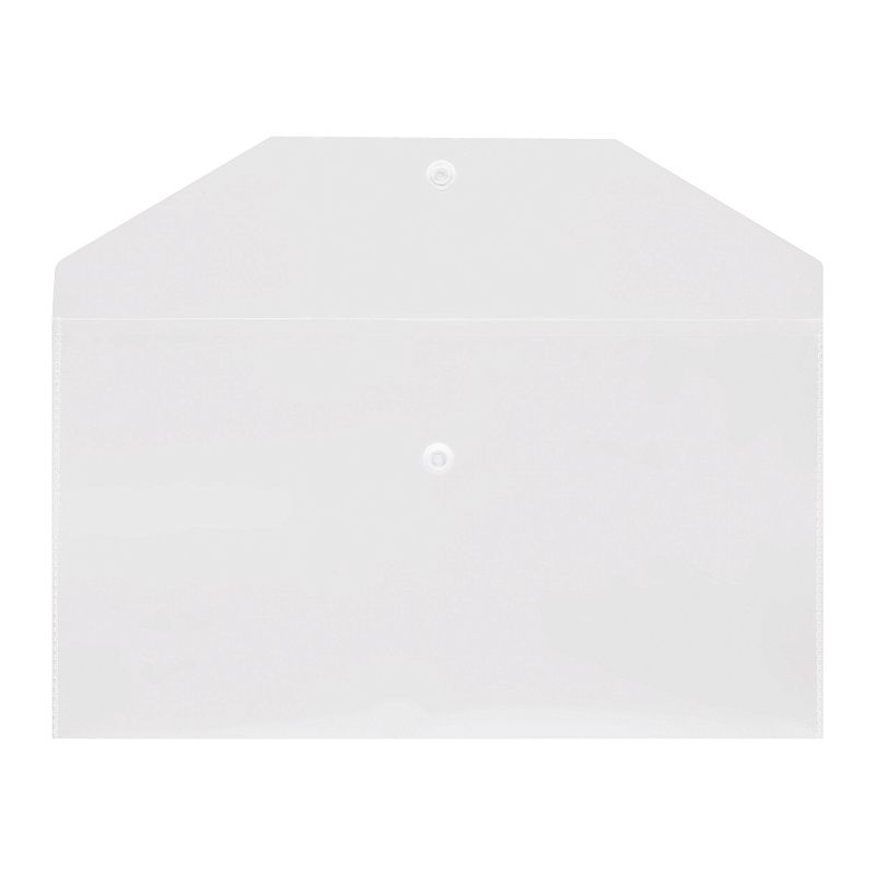 Папка-конверт на кнопке СТАММ С6+, 150мкм, пластик, прозрачная, бесцветная 