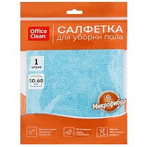Тряпка для мытья пола OfficeClean "Премиум", голубая, микрофибра, 50*60см, индивид. упаковка