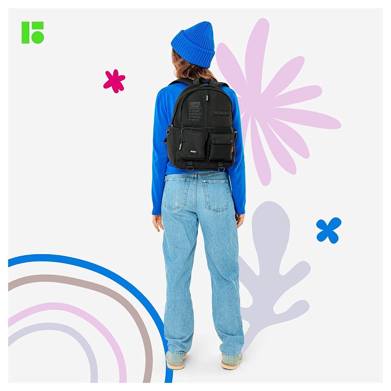 Рюкзак Berlingo Urban "Coffee culture" 42*30*13,5см, 1 отделение, 6 карманов, уплотненная спинка 