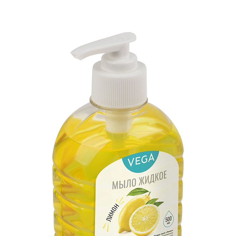 Мыло жидкое Vega "Лимон", дозатор, 500мл 