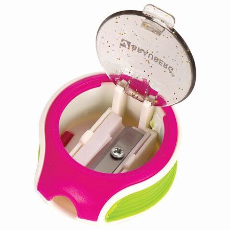 Точилка BRAUBERG "Mix Soft", пластиковая, с контейнером, корпус ассорти, 229585 