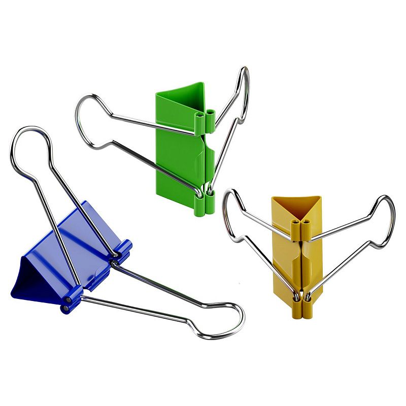 Зажимы для бумаг 15мм, Berlingo, 12шт., цветные, картонная коробка