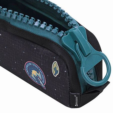 Пенал BRAUBERG с объемной "тракторной" молнией, 1 отделение, ткань, 22х8х6,5 см, "Space mission", 271567 