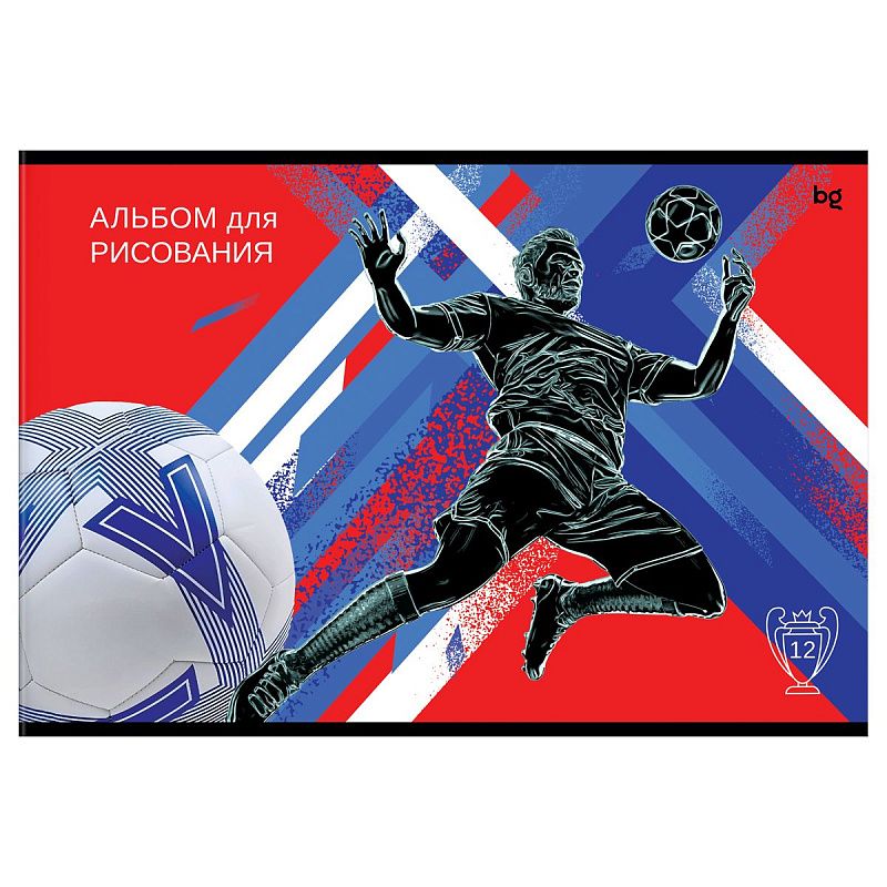 Альбом для рисования 12л., А4, на скрепке BG "Футбол"