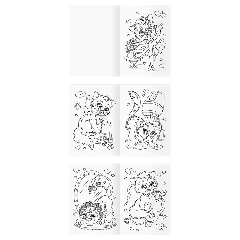 Раскраска А4,  8 стр., ТРИ СОВЫ "Для девочек"